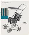 (SALESMANS SAMPLE ALBUM--BABY CARRIAGES) A period album with 36 photographs depicting the vast array of high-end baby carriages offere